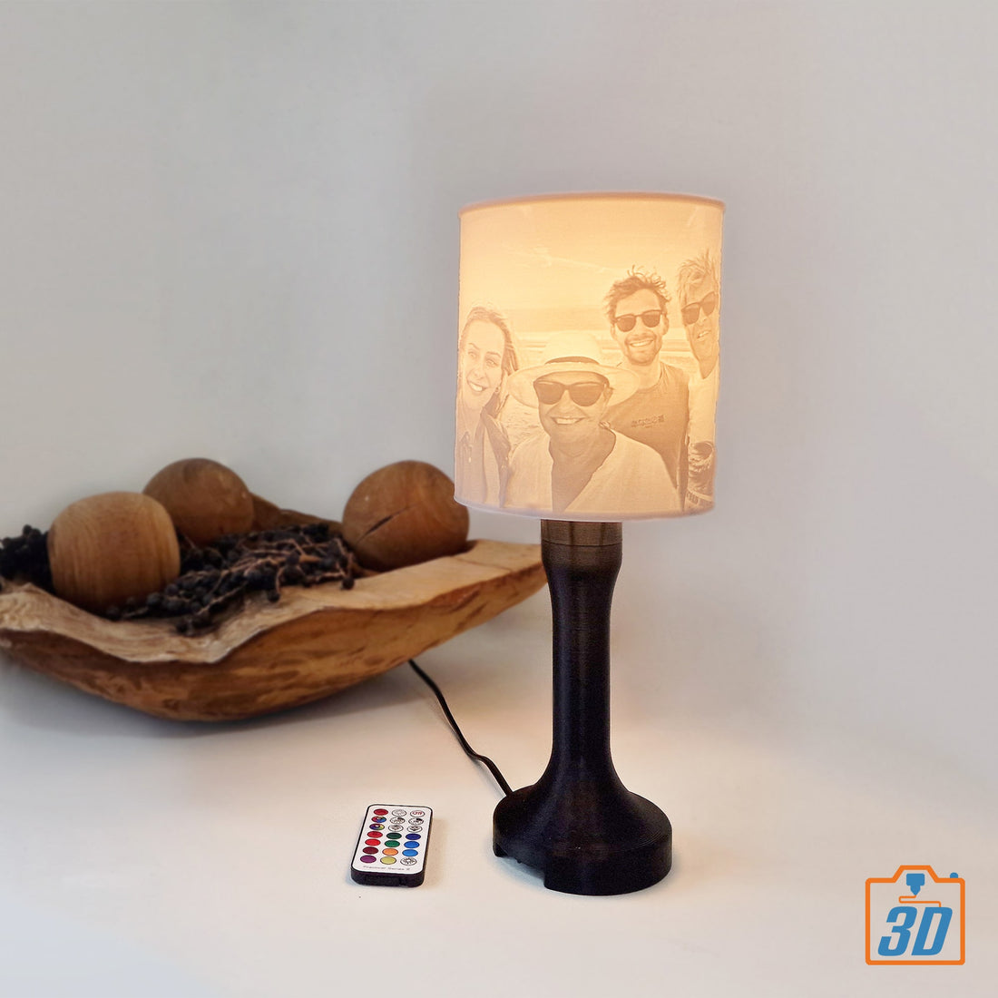 3D geprinte lamp met foto