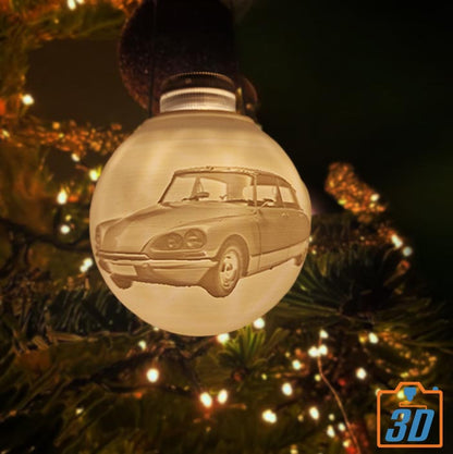 3D geprinte kerstbal met licht